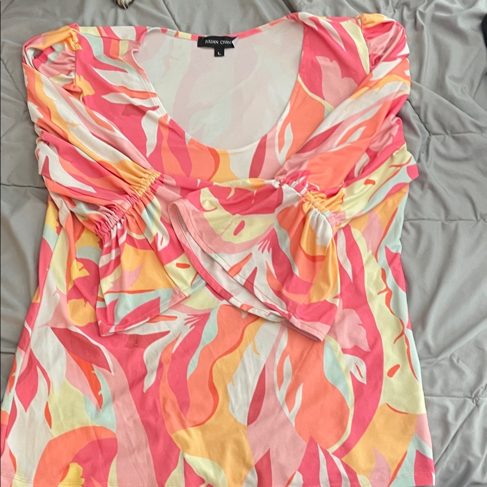 Colorful Abstract Print Blouse